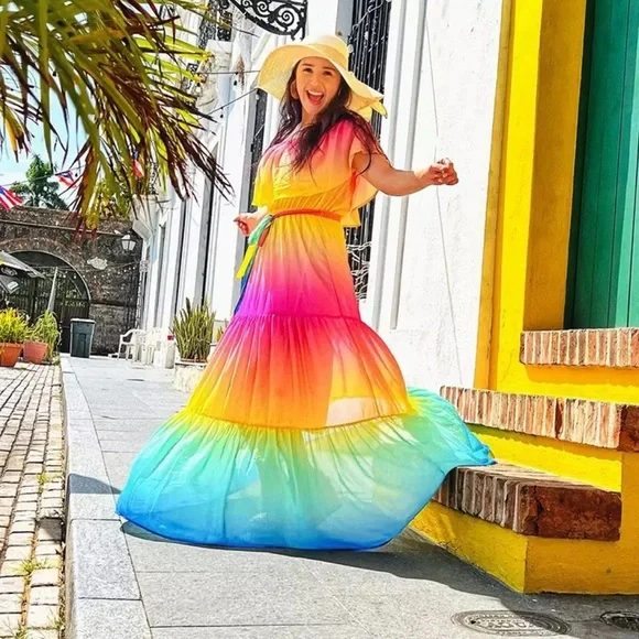 Rainbow Maxi Dress - Picture 3 of 9